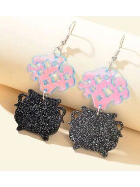 CAULDRON Halloween Witch Scary Earrings NEW